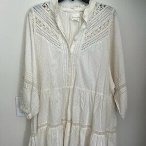 Anthropologie Cotton Dress - White